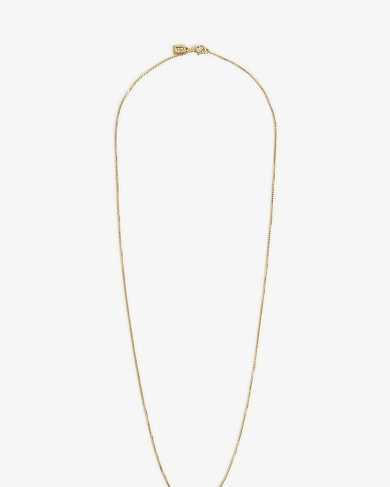 Front of a size O/S Box Chain Necklace in Gold in Gold by CRYSTAL HAZE. | dia_product_style_image_id:330424